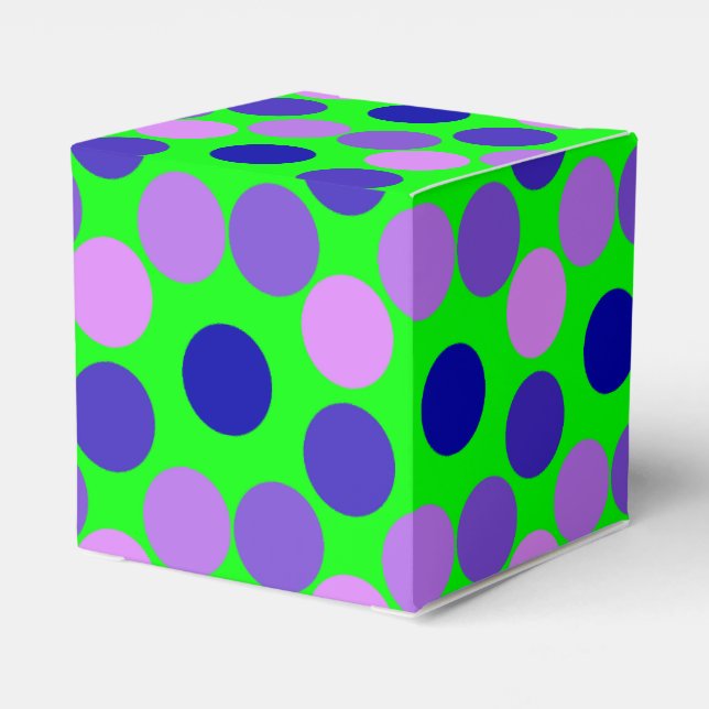 Seeing Dots Purple Green-Square Favor Box (Back Side)