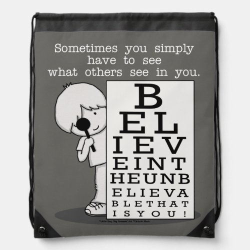 Seeing is Believing_Eye Chart Drawstring Bag