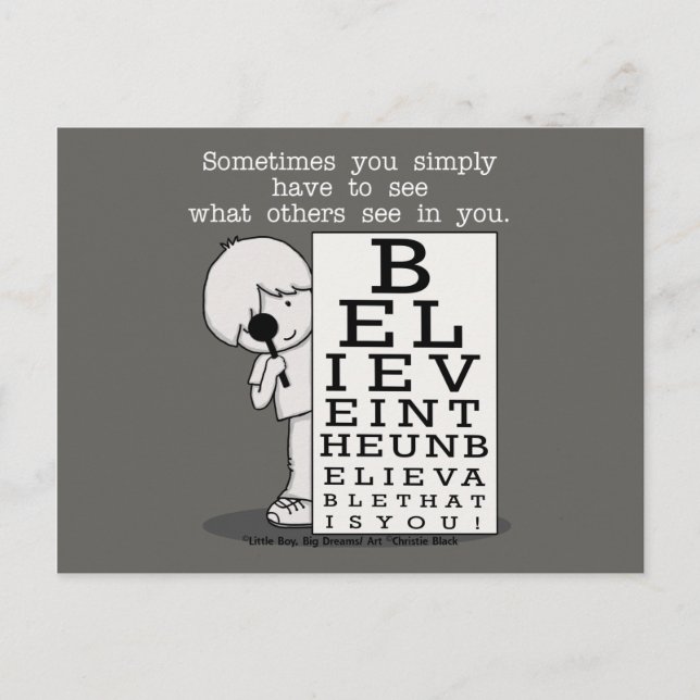 Seeing is Believing-Eye Chart Postcard (Front)