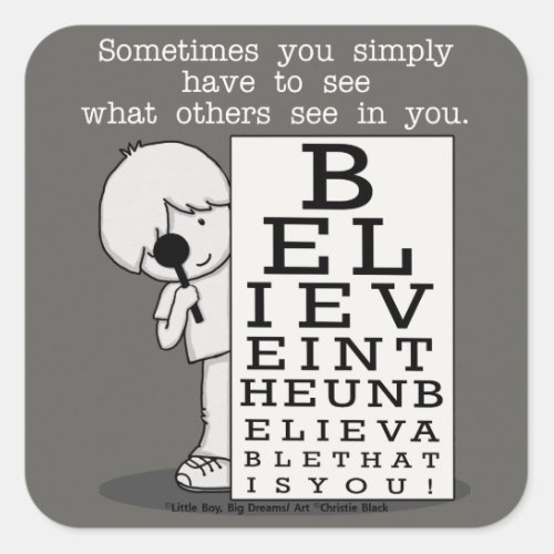 Seeing is Believing_Eye Chart Square Sticker