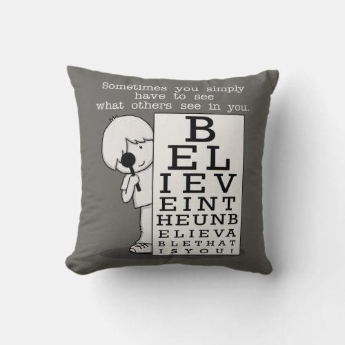 Seeing is Believing_Eye Chart Throw Pillow