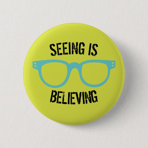 Seeing Is Believing Lime Green  Blue Glasses Pin