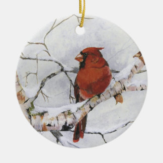 Seeing Red.by Nancy Dezotell Ceramic Ornament