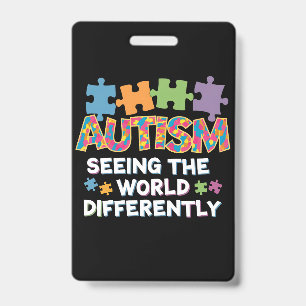 Seeing the World Differently Autism Awareness Badge