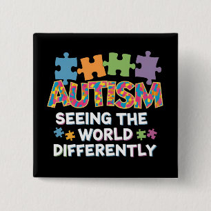 Seeing the World Differently Autism Awareness Button