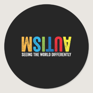 Seeing the World differently Autism Awareness Classic Round Sticker
