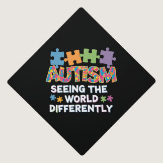 Seeing the World Differently Autism Awareness Graduation Cap Topper