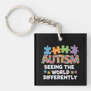 Seeing the World Differently Autism Awareness Keychain