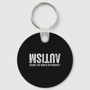 Seeing The World Differently Autism Awareness Men Keychain
