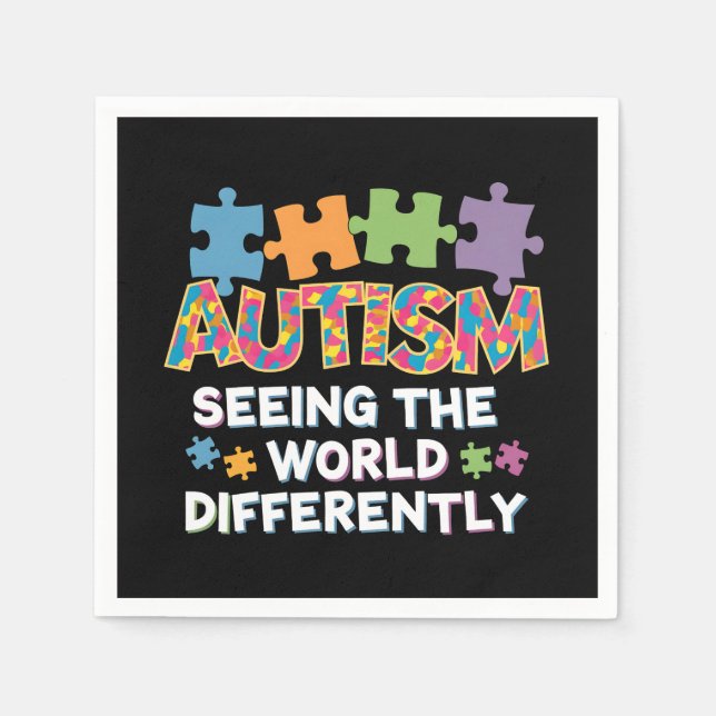 Seeing the World Differently Autism Awareness Napkins (Front)