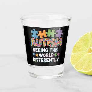 Seeing the World Differently Autism Awareness Shot Glass