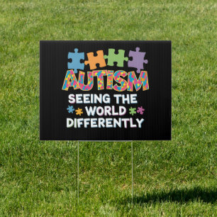 Seeing the World Differently Autism Awareness Sign