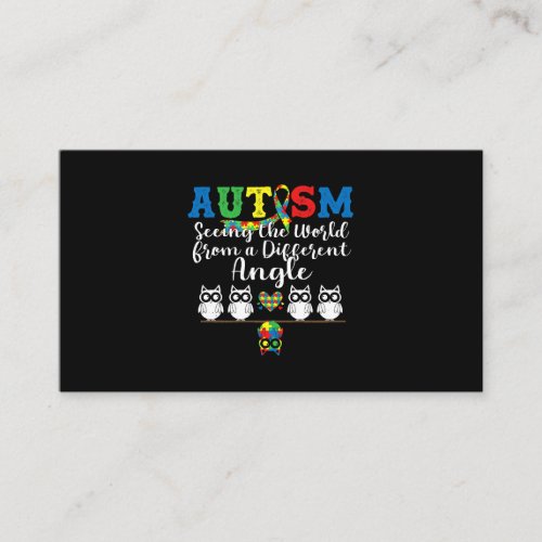 Seeing World From Different Angle Autism Awareness Business Card