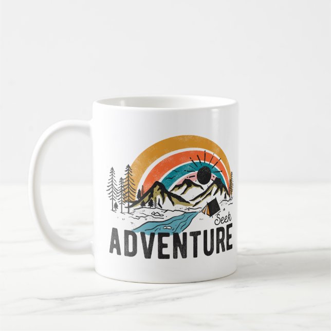 Seek Adventure Mountain Camping Coffee Mug (Left)