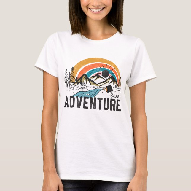 Seek Adventure Mountain Camping T-Shirt (Front)