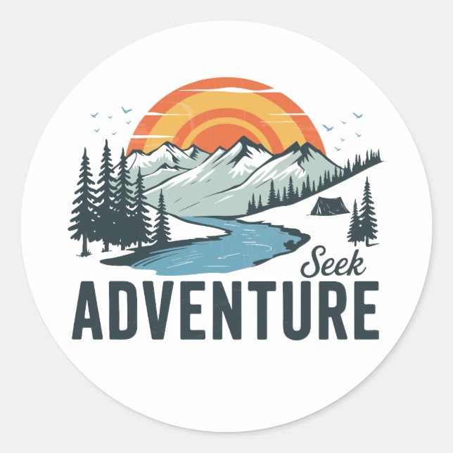 Seek Adventure - Nature Adventure Classic Round Sticker (Front)