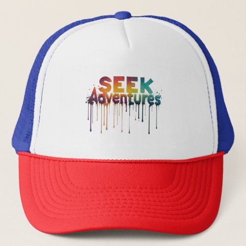 Seek adventure trucker hat