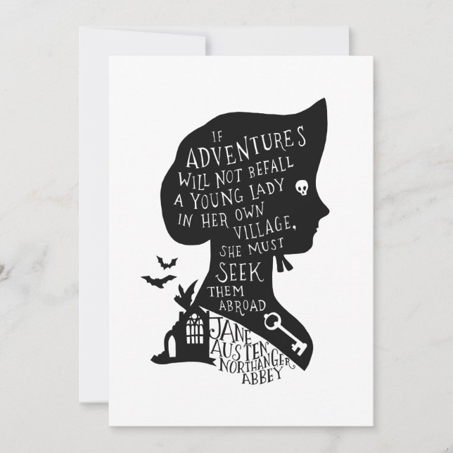 Seek Adventures Northanger Abbey Quote Invitation (Front)