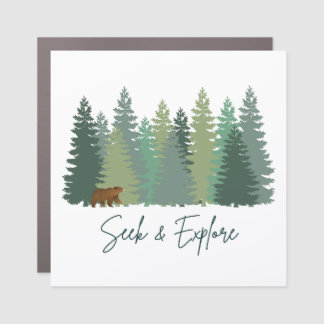 Seek & Explore with a Bear Car Magnet