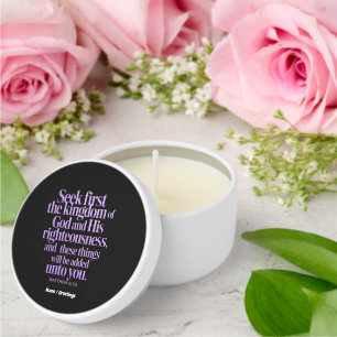 Seek First The Kingdom Of God Bible Verse Mini Candle Favors