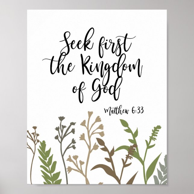 Seek First The Kingdom of God Christian Print (Front)