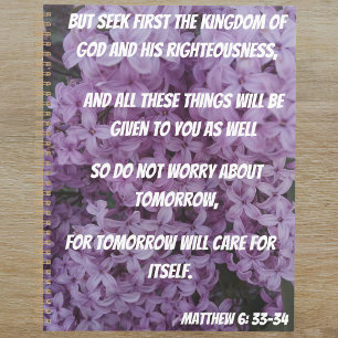 Seek God First Matthew 6:33-34 Bible Verse Planner