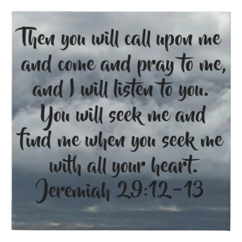 Seek God In A Storm Jeremiah 2912_13 Bible Verse Faux Canvas Print