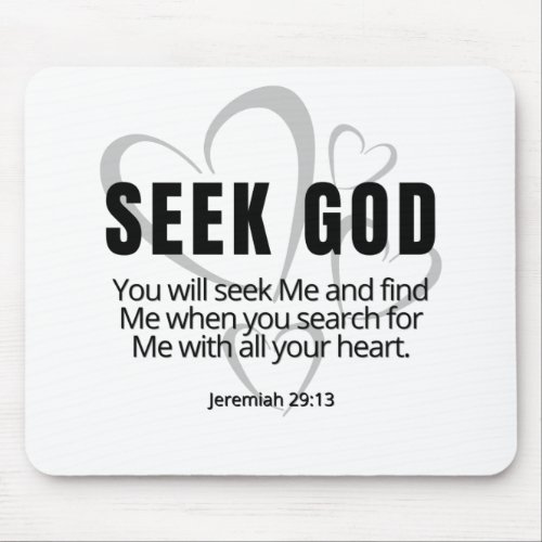 Seek God Jeremiah 2913 SpeakChrist Inspirational Mouse Pad