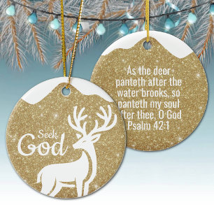 Seek God Religious Holiday  ⛪️ 🎄 Ceramic Ornament