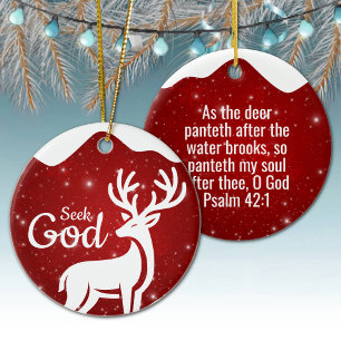 Seek God Religious Holiday  ⛪️ 🎄 Ceramic Ornament