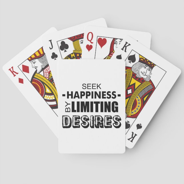 Seek Happiness By Limiting Desires Poker Cards (Back)