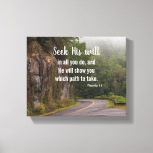 Seek His Will Proverbs 3:6 Scenic Path Canvas Print
