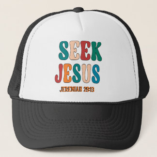 SEEK JESUS BIBLE VERSE  VINTAGE TRUCKER HAT