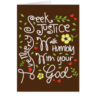 Seek Justice Love Mercy Walk Humbly Micah 6 8 Cards