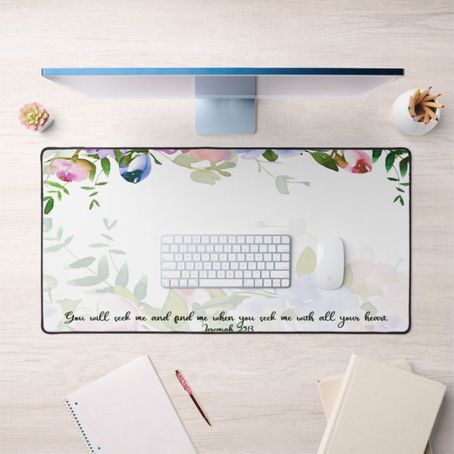 Seek me floral scripture desk mat (Office 1)