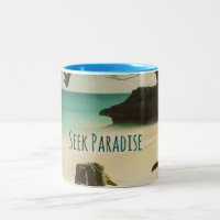 Seek Paradise Beach Theme Two-Tone Coffee Mug