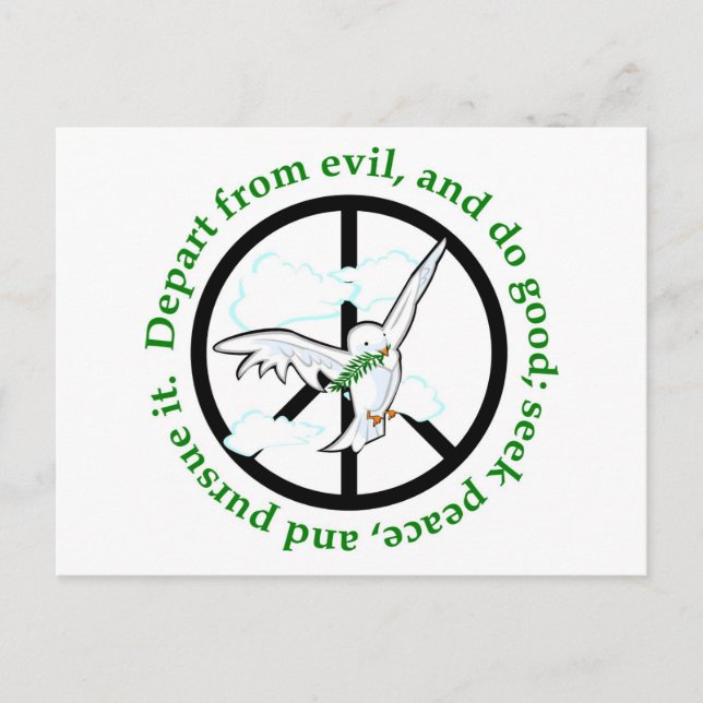 Seek peace and pursue it christian gift postcard (Front)