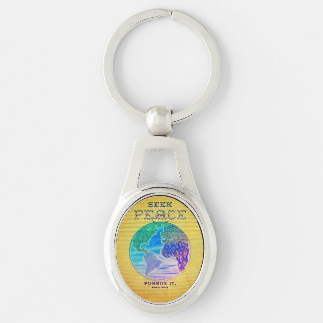 Seek Peace Scripture Keychain  (Front)