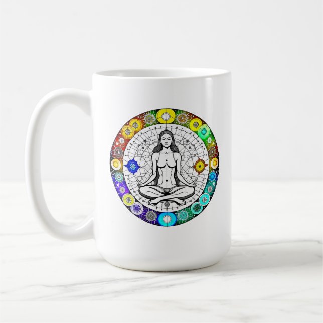 Seek Serenity  Meditation Yoga Spiritual Coffee Mug (Left)