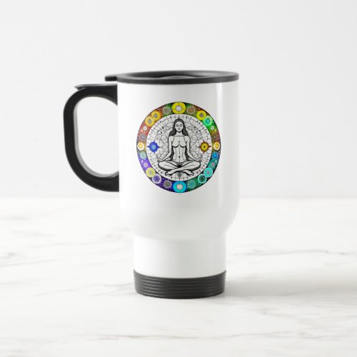 Seek Serenity  Meditation Yoga Spiritual Travel Mug