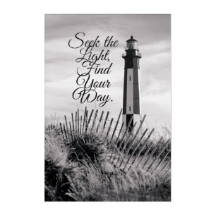 Seek the Light: Black & White Acrylic Print