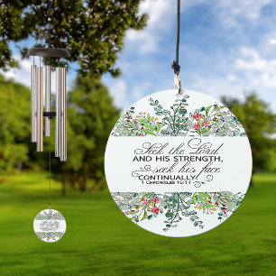 Seek the Lord greenery frame scripture Wind Chime
