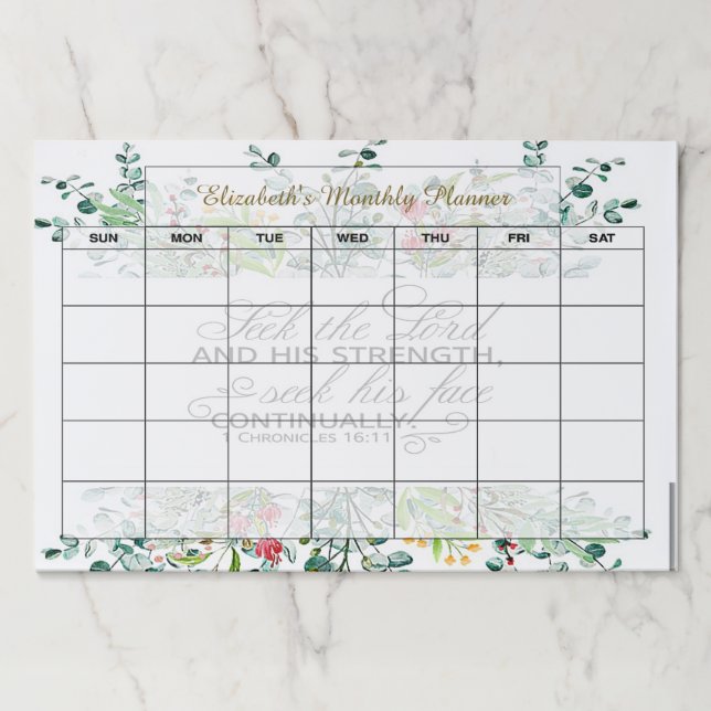 Seek the Lord personalized month planner Paper Pad (Front)