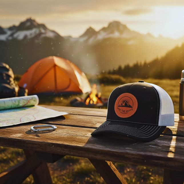 Seek the Peaks Mountain Style Leather Patch Hat (Creator Uploaded)