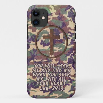 Seek With Your Heart - Jeremiah 29:13 Bible Verse Iphone 11 Case by gilmoregirlz at Zazzle
