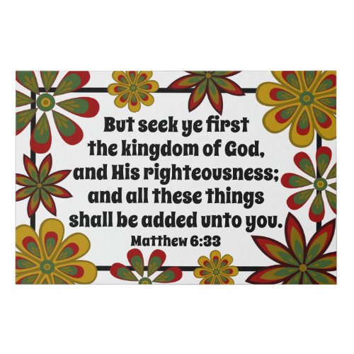 Seek Ye First Bible Verse Wall Art