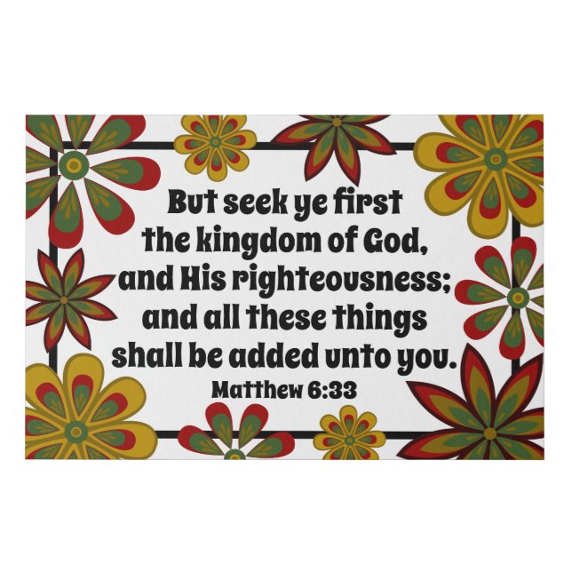 Seek Ye First Bible Verse Wall Art (Front)