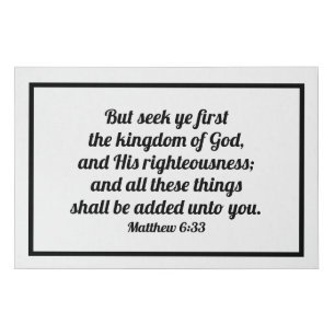 Seek Ye First Bible Verse Wall Art