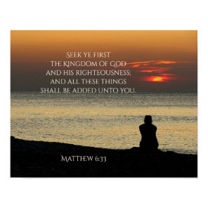 Seek Ye First Kingdom of God, Matthew 6:33 Ocean Poster