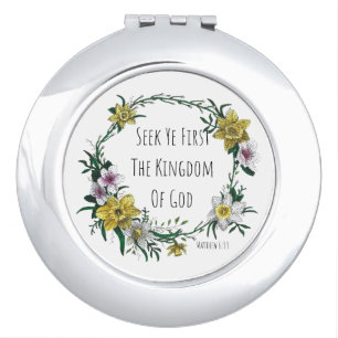 Seek Ye First the Kingdom Compace Mirror
